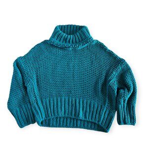 Free People | Turquoise Chunky Knit Sweater